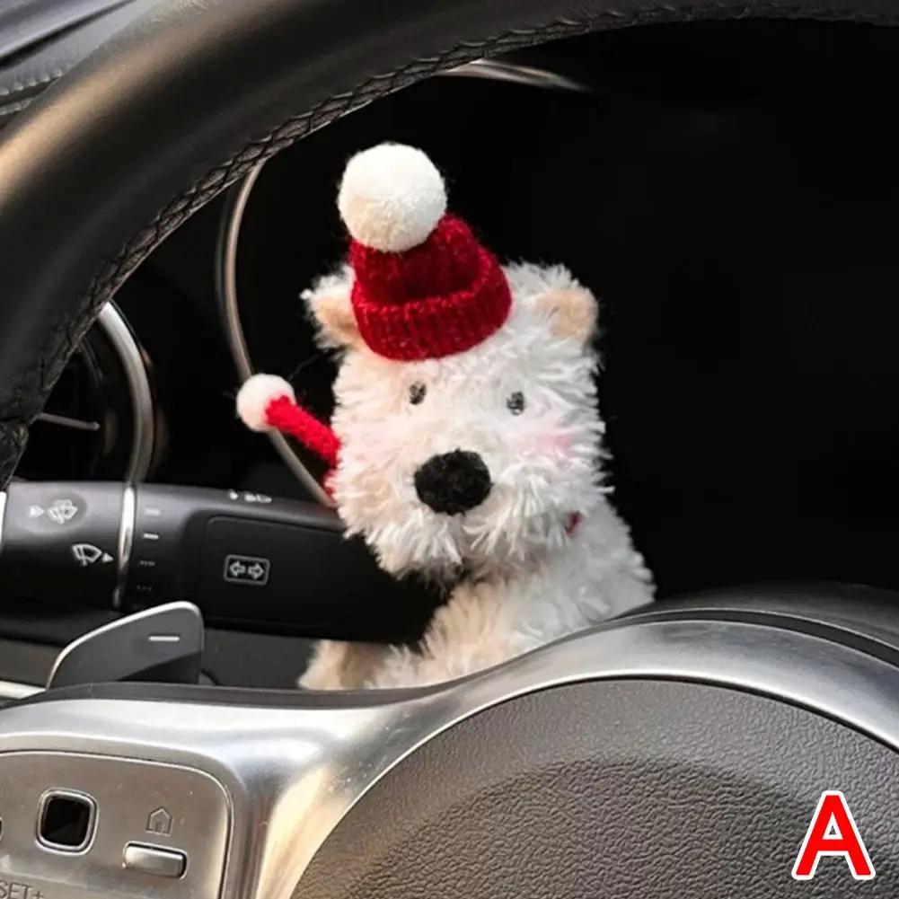 Plush Puppy Clutch Decoration Car Wiper Turn Signal Dog Wiper Interior Switch Decoration Auto Cute Doll Car O8T7