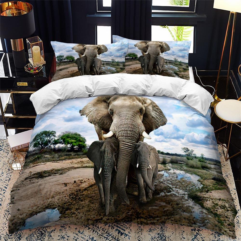 Wild Animal Theme Elephant Duvet Cover for Kids & Teens