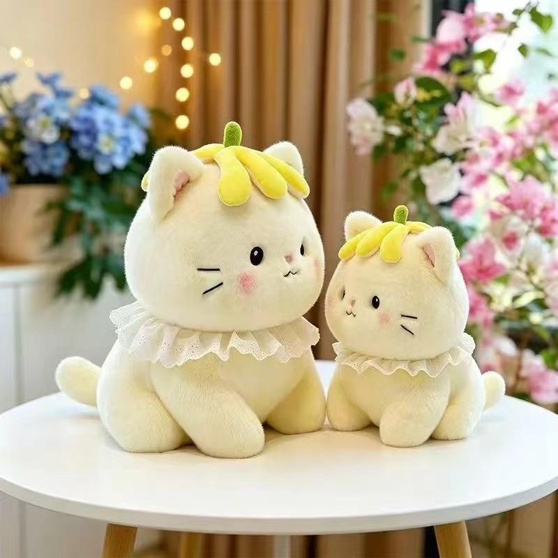 Плюшевая игрушка кошка из короткого плюша для детей и коллекционеров