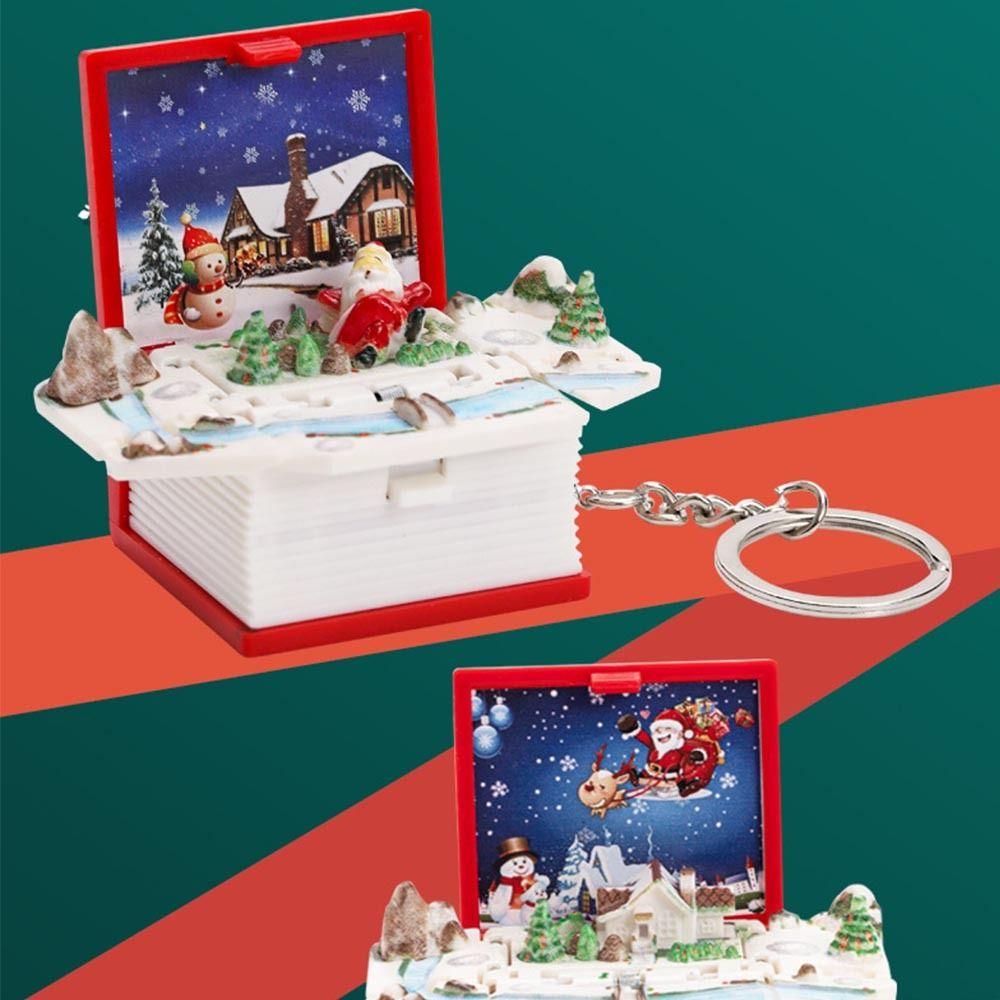 Пластиковые 3D мини-складные брелки-книжки 3D замок-коттедж держатель для ключей когнитивные инструменты