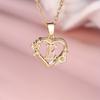 1 шт. золотого цвета 26 английских букв сердце ожерелье цветок кулон обручальное кольцо ювелирные изделия подарок на день Святого Валентина