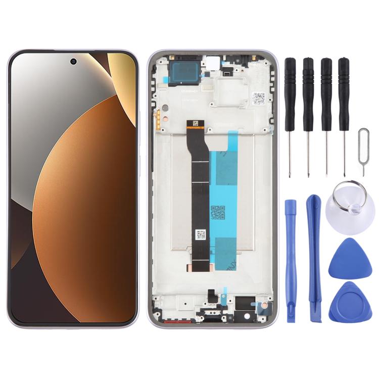 Сенсорный экран LCD в сборе с рамкой, Совместим с Xiaomi Redmi Note 15 Pro 5G, Запасная часть для ремонта телефона