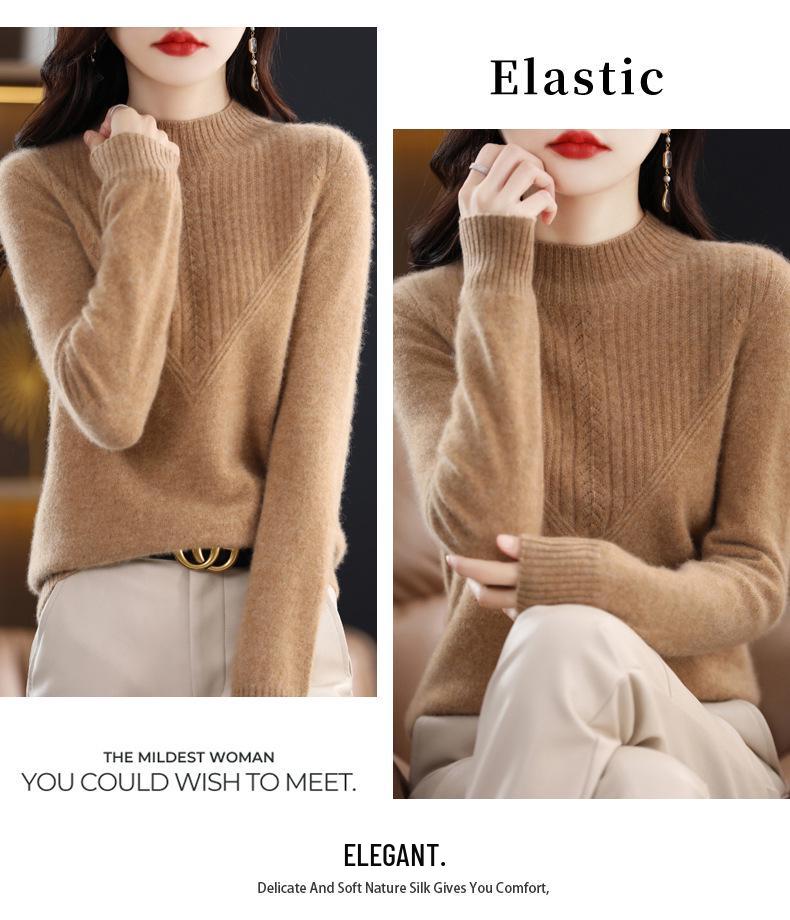 Women's 2023 New Fashion Wool Sweater - Spring & Autumn Solid Color Loose Knitwear