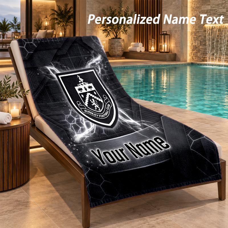 Custom Text Burnley Football Print Beach Towel Large Towel For Home Bathroom Beach