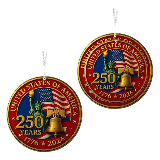 United States 250th Anniversary Acrylic Hanging Decoration US Flag Round