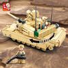 781 деталь Военная серия Конструктор Модель танка M1A2 Креативная DIY игрушка Сборный набор строительных блоков
