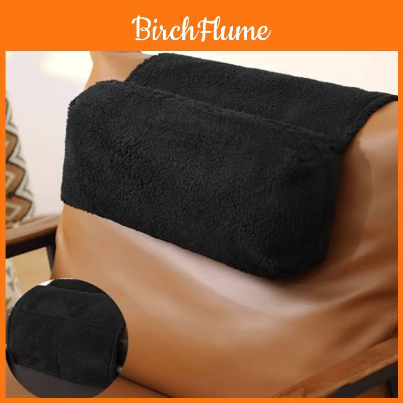 Nordic Solid Color Headrest Pillow With Neck Support And Storage Pocket For Relaxing Lounges