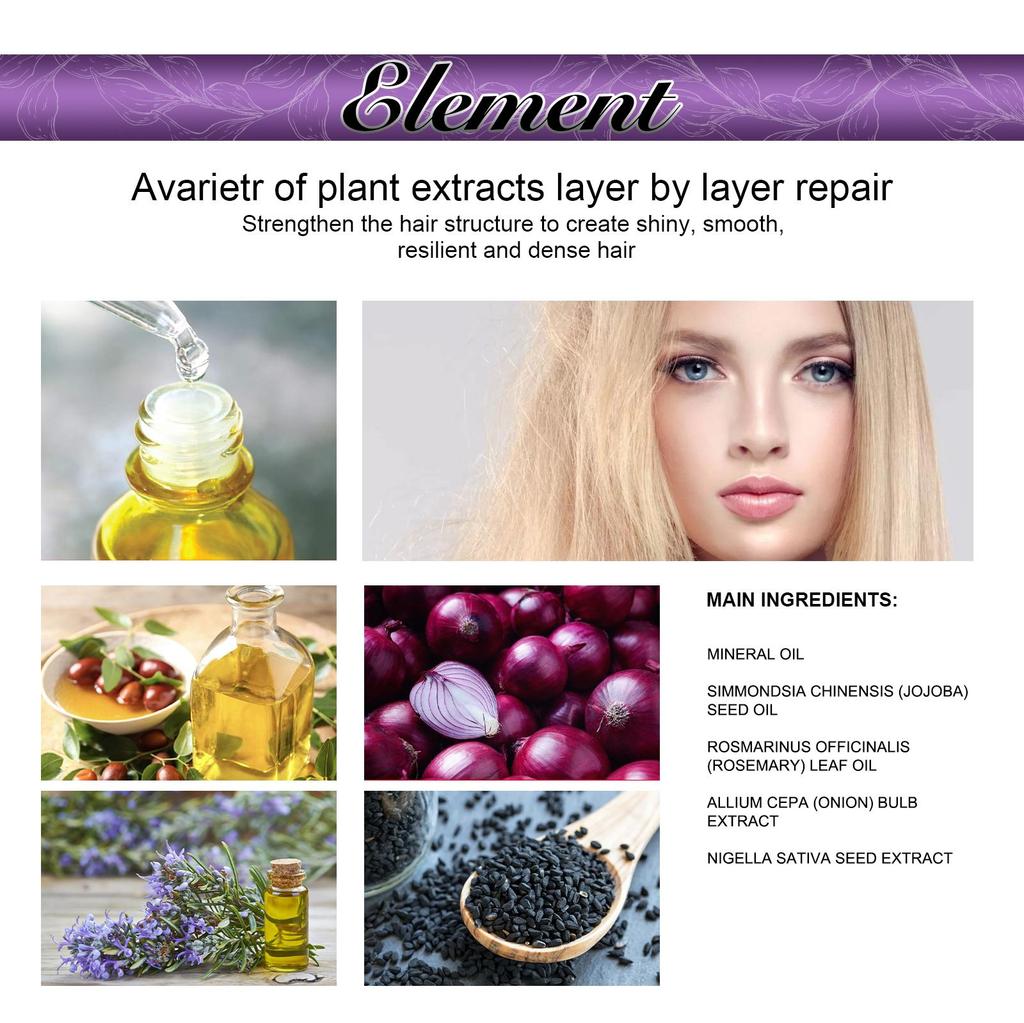EELHOE Спрей для волос с луком и розмарином, глубоко увлажняющий кожу головы, разглаживающий и блестящий спрей-кондиционер для волос