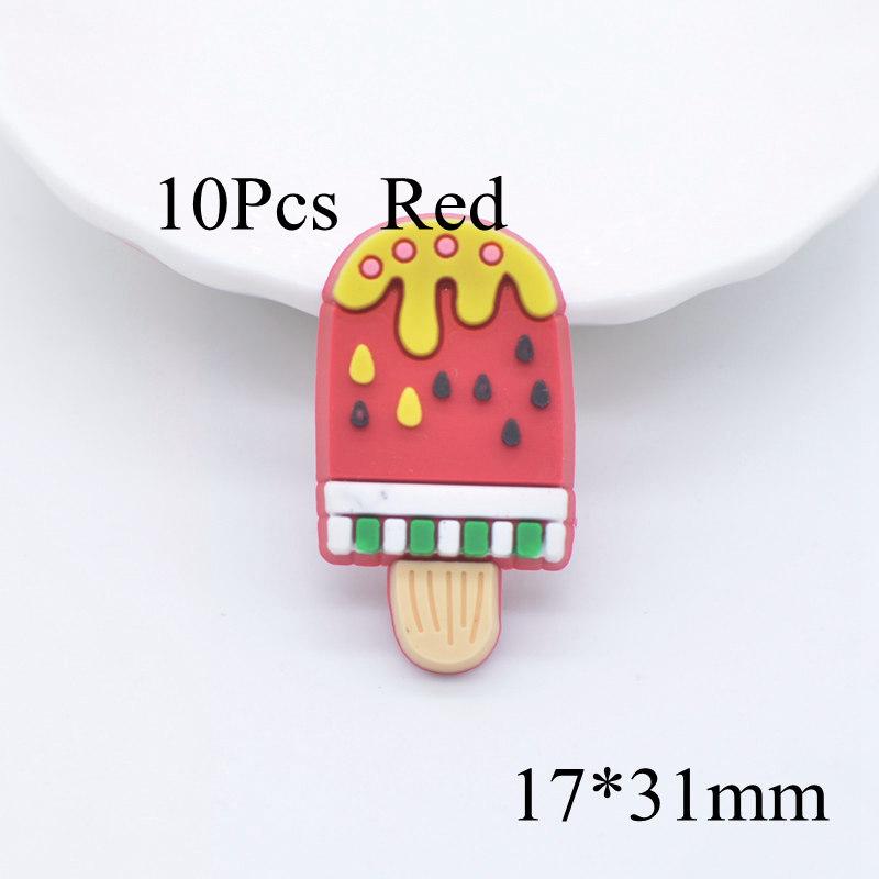 10Pcs Cartoon Fruit Ice Cream Food Figurines Flatback Scrapbooking Ornamnet Patches Accessories DIY Crafts Supplies