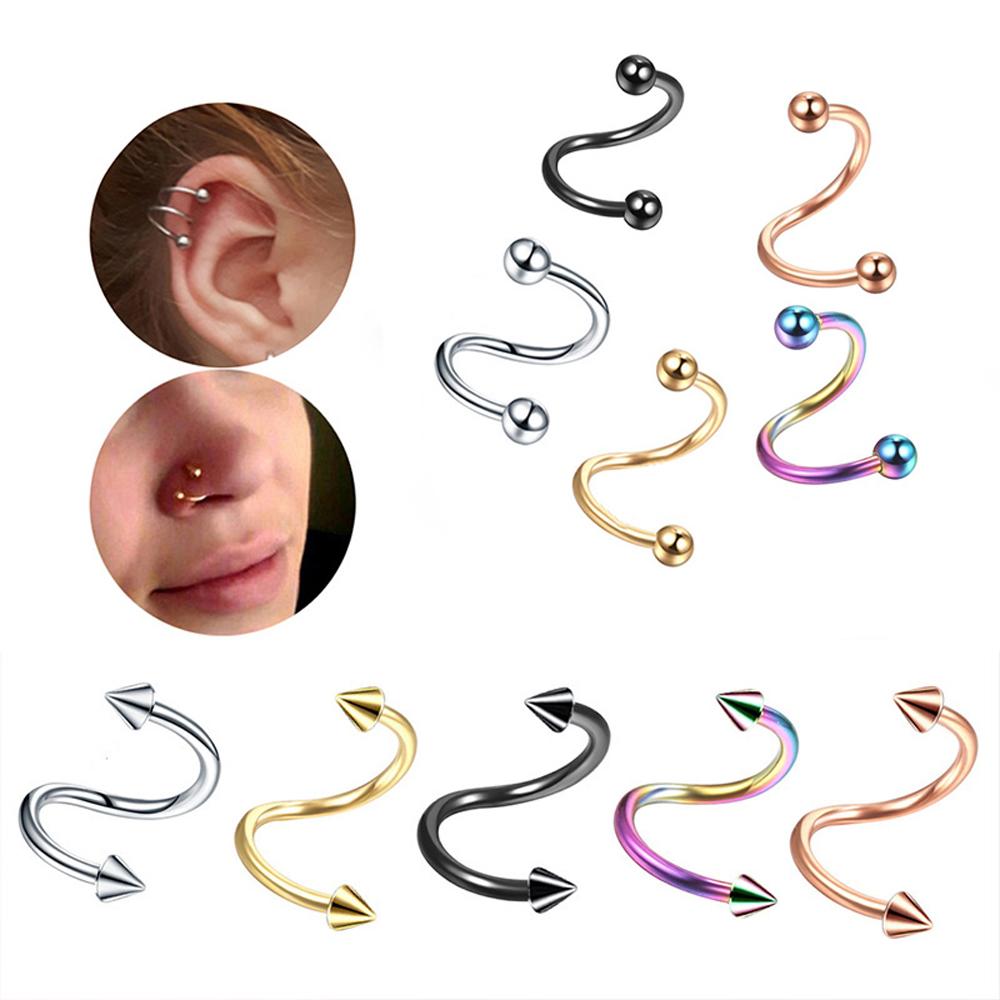 Piercing S Spiral Cartilage Earring Body Piercing Jewelry Barbell Lips Ring Helix Tragus Piercing