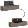 Garden Sofa Set with Cushions and Storage 7 pcs Grey Poly Rattan