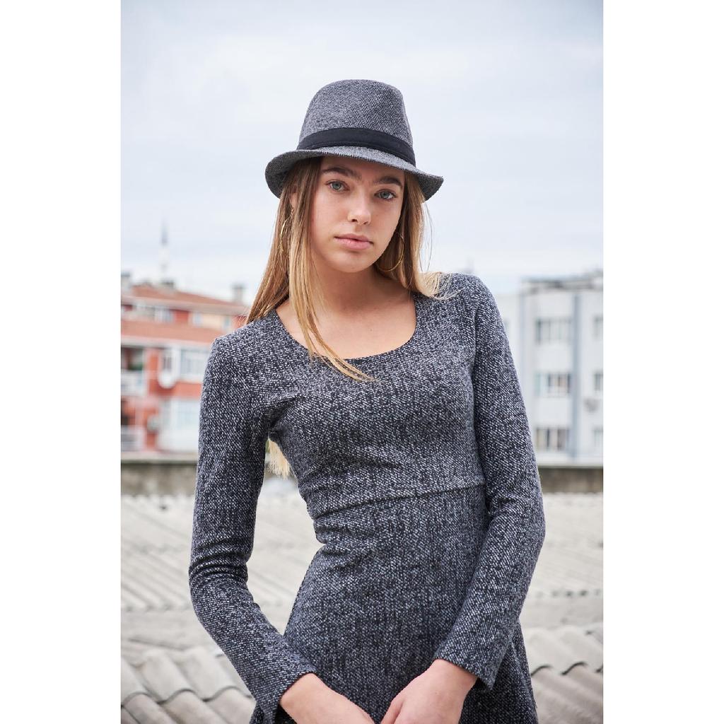 Зимняя юбка с рисунком, платье из гибкой ткани Kilos из шерсти, черная диагональ