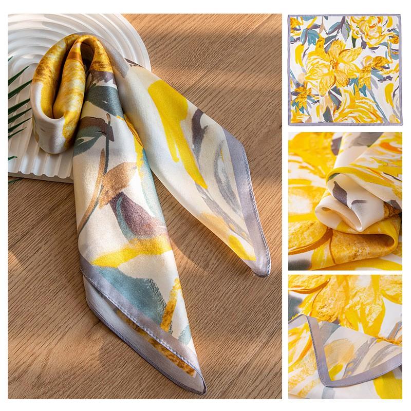 Womens 100% Mulberry Silk Square Scarf 53x53cm Fashionable All-match Shawl