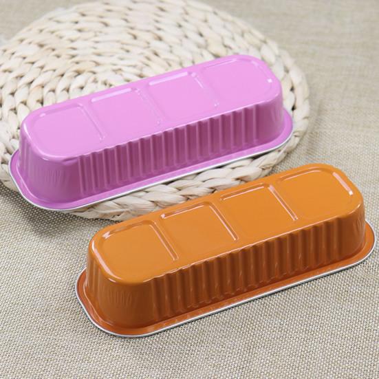1 Set Rectangle Cake Pan Food Grade Heat-Resistant Disposable Vibrant Color