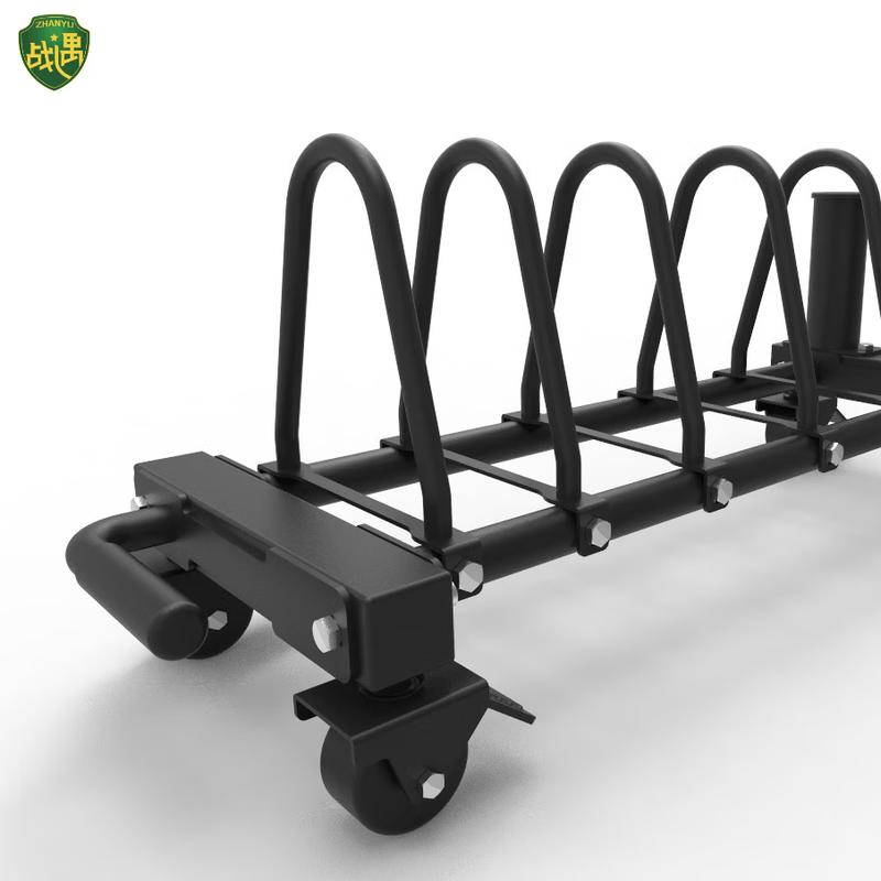 Compact Horizontal Weight Plate and Dumbbell Storage Rack