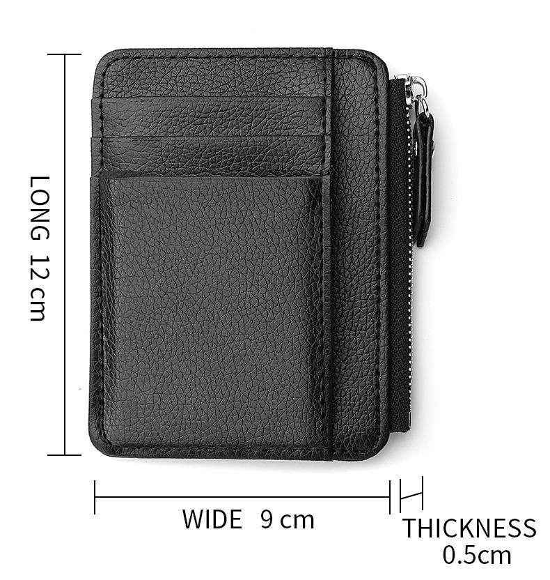Мини кошелек для кредитных карт, держатель для ID-карт, маленький мужской кошелек, тонкий карман, короткий кошелек на молнии для монет