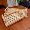 Wooden Tray, Antique Style Tea Tray, High Aesthetic Value, Rectangular Snack Basket for Household Use, Dining Table Storage Tray