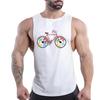 Four Seasons Adult Men'S Outdoor Fitness Leisure Sports Crew-Neck Vest Creative Bicycle 2d Print Youth Trend Sleeveless Shirt