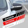 2Pcs Car Stripe Stickers Rearview Mirror Reflective Decals Decoration For Octavia Superb Rapid Kodiaq Karoq Fabia Kamiq Roomster Citigo