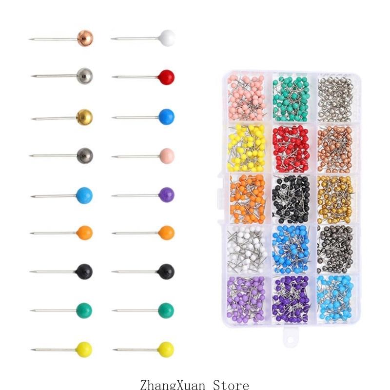 4mm Round Head Quilting Pins With Storage Case 200/500/900Pcs Colorful Sewing Positioning Pins For Dressmaking Quilting 3XUF