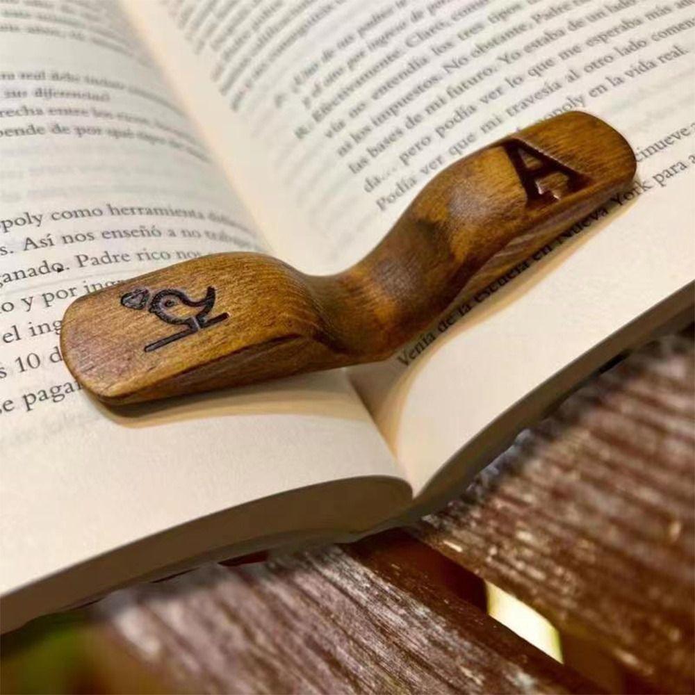 Wooden Bookmarks Page Turning Fixed Thumb Book Support High Quality Book Page Holder  School Office