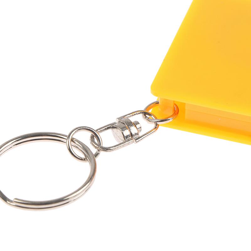 1M Portable Mini Multifunctional Keychain Square Steel Tape Measure With Gradienter