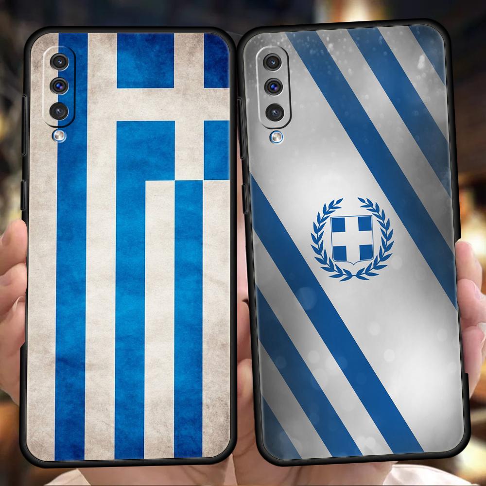 Greece Greek Flag Phone Case for Samsung Galaxy A55 A35 A15 A14 A25 A54 A51 A71 A72 A73 A32 A52 A52S A41 5G Soft TPU Shell Capas