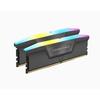 Mémoire ram - corsair - vengeance rgb ddr5 - 32gb 2x16gb dimm - 6000 mhz - 1,40v - gris (cmh32gx5m2b6000z30k)