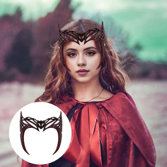 Алая Ведьма Корона Супергероя Косплей Головной Убор Нарядная Повязка На Голову Костюм Аксессуар для Хэллоуина Рождественская Вечеринка