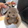 Bunny Shape Keychain Pendant Long Ear Plush Rabbit Doll Charm Car Key Holder