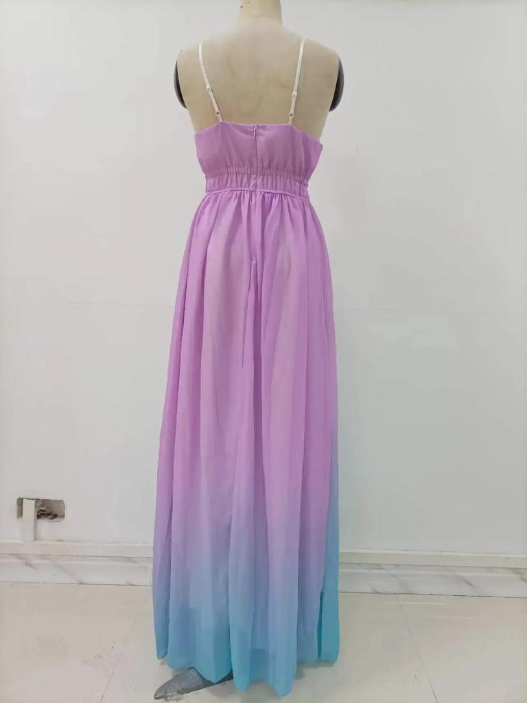 Вечернее платье Cross-Border для женщин с глубоким V-образным вырезом и длинной юбкой 2025 года