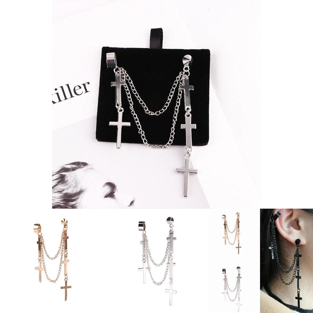 Punk Cross Drop Earrings With Alloy Metal For Womens Fashion Accessories