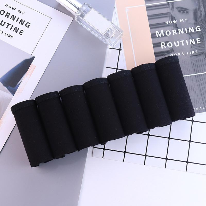 Женские хлопковые трусики, 7 шт./компл., однотонное нижнее белье, удобные трусики со средней посадкой для девочек, дышащие трусы, женское нижнее белье XXL