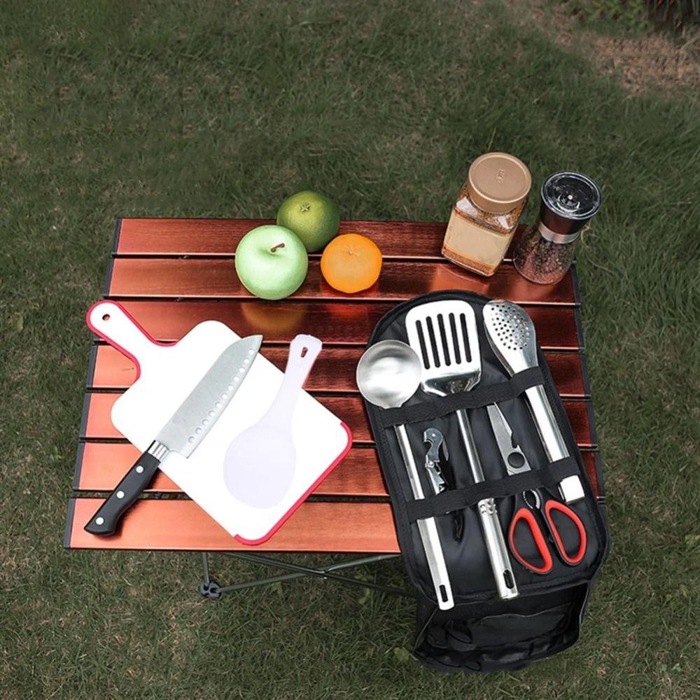 Hiking Utensil Set Storage Bag Picnic BBQ Tableware Organizer 2024 Cookware Carrying Case