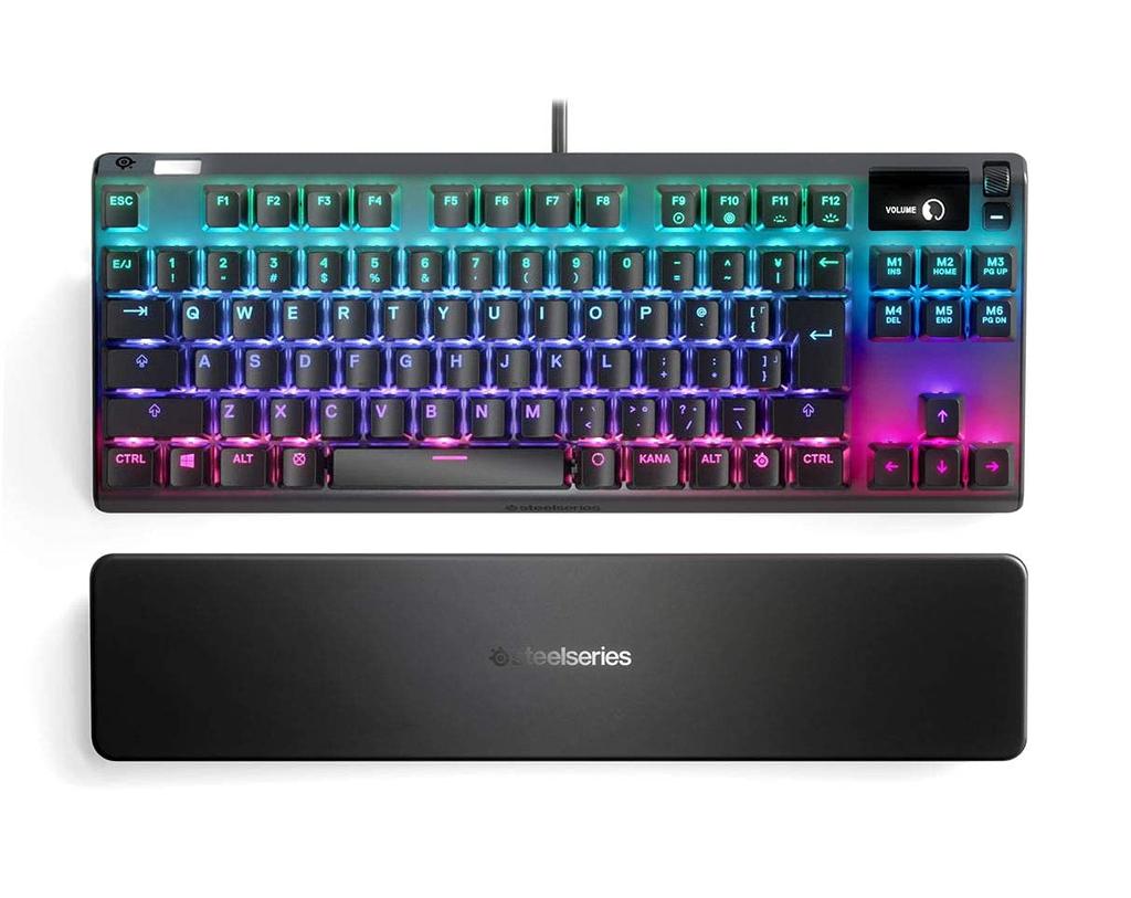 SteelSeries Gaming Keyboard Tenkeyless Blue Axis Wired Japanese Layout Equipped with Organic EL Display Apex 7 TKL Blue Switch 64756