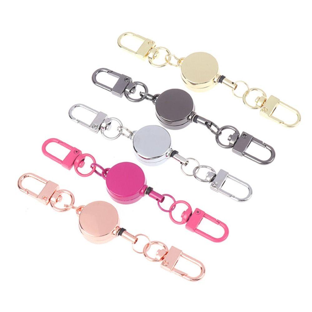 Metal Easy-to-pull Buckle Rope Elastic Elastic Keychain New Retractable Key Ring Doctors/Nurses