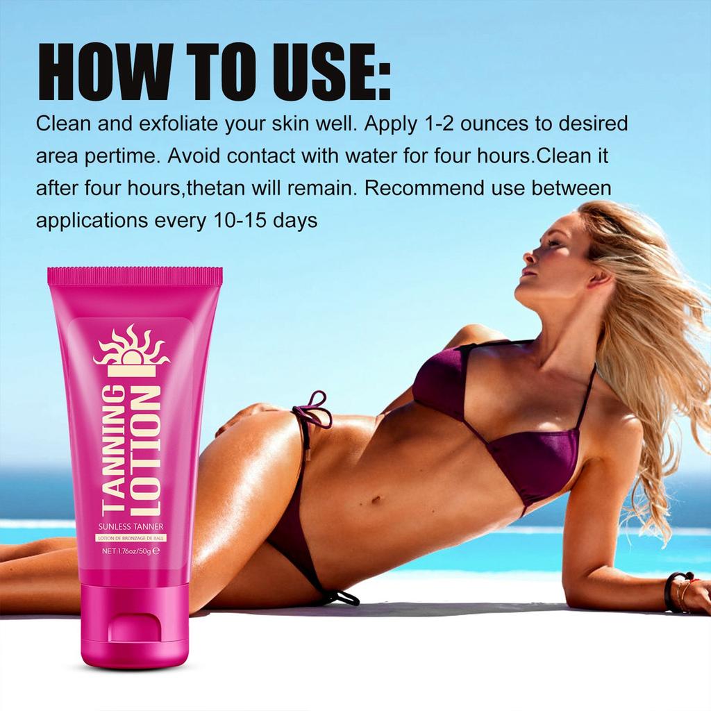 Tanning Cream Waterproof Beach Sunbathing Bronzer Moisturizing Skin Firming Bronzer Body Lotion.