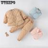 Korean Children's Set with Cotton Clip for Boys and Girls Warm Home Clothing Set for Going Out