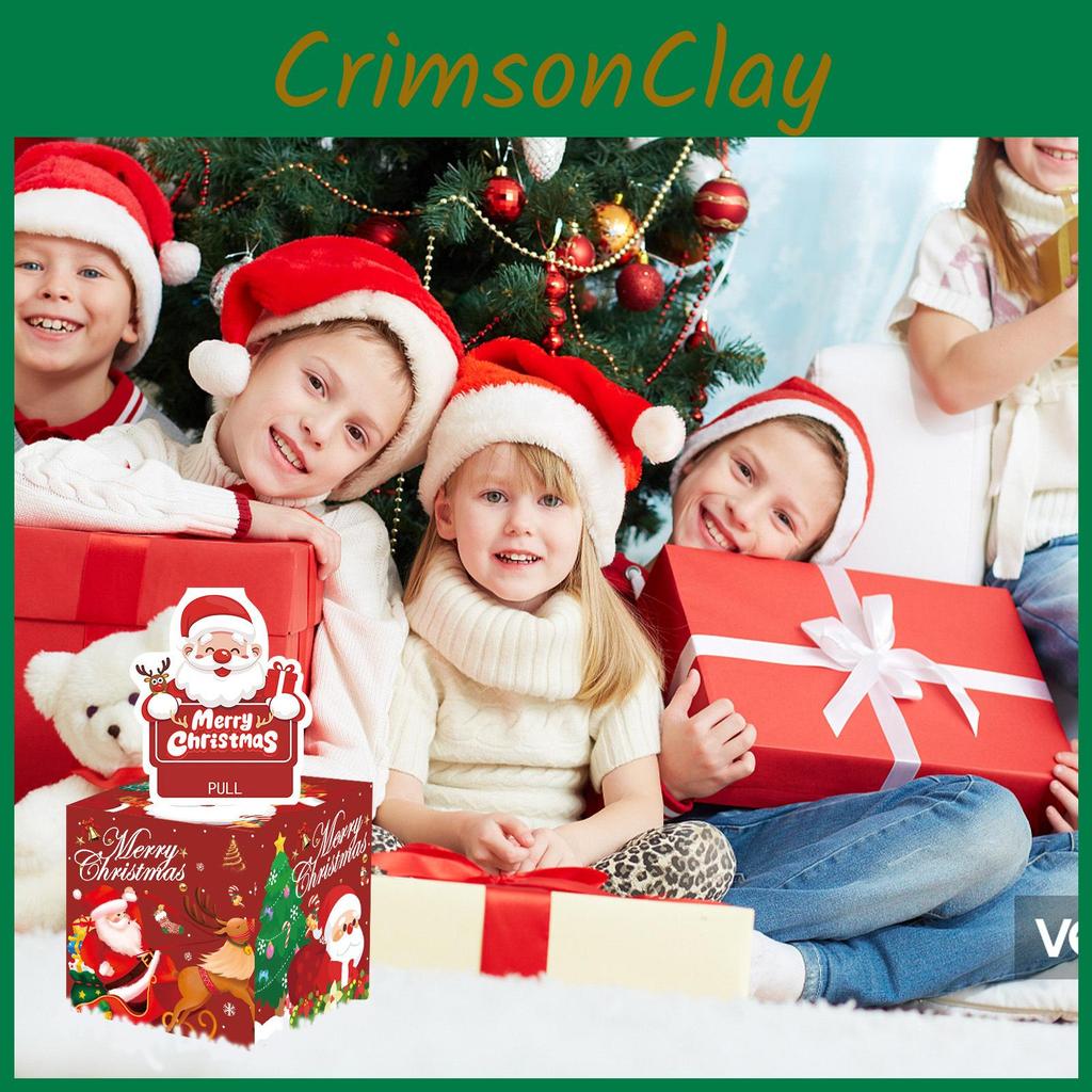 Theme Christmas Red Pattern Gift Surprise Box Holiday Decoration Atmosphere Prop
