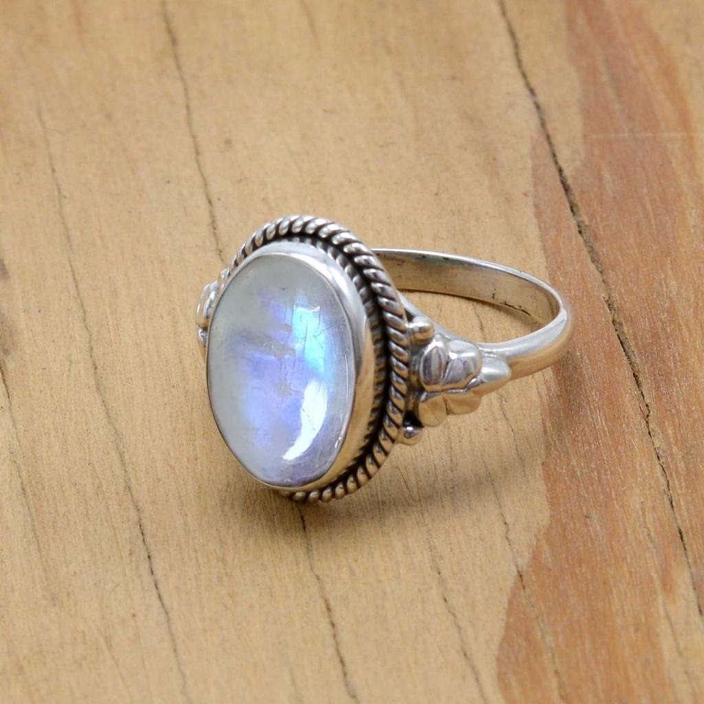 Moonstone 925 Sterling Silver Women Ring, June Birthstone Handmade Ring, Gift For Her, Wedding Gift, Statement Ring