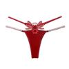 Европейские вышитые стринги больших размеров: Сексуальный ледяной шелк, блеск, дизайн с вырезами, тонкие бретельки, удобный, модный.