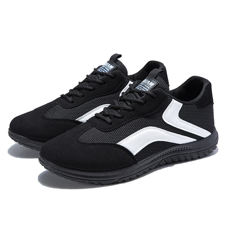 Vintage Flat Bottom Mens Retro Training Sneakers Colorblock Casual Sports Running Shoes