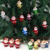 12PCS Christmas Tree Decoration Xmas Ornaments Santa Claus Doll Pendant Colorful Glitter Hanging Ornaments Craft