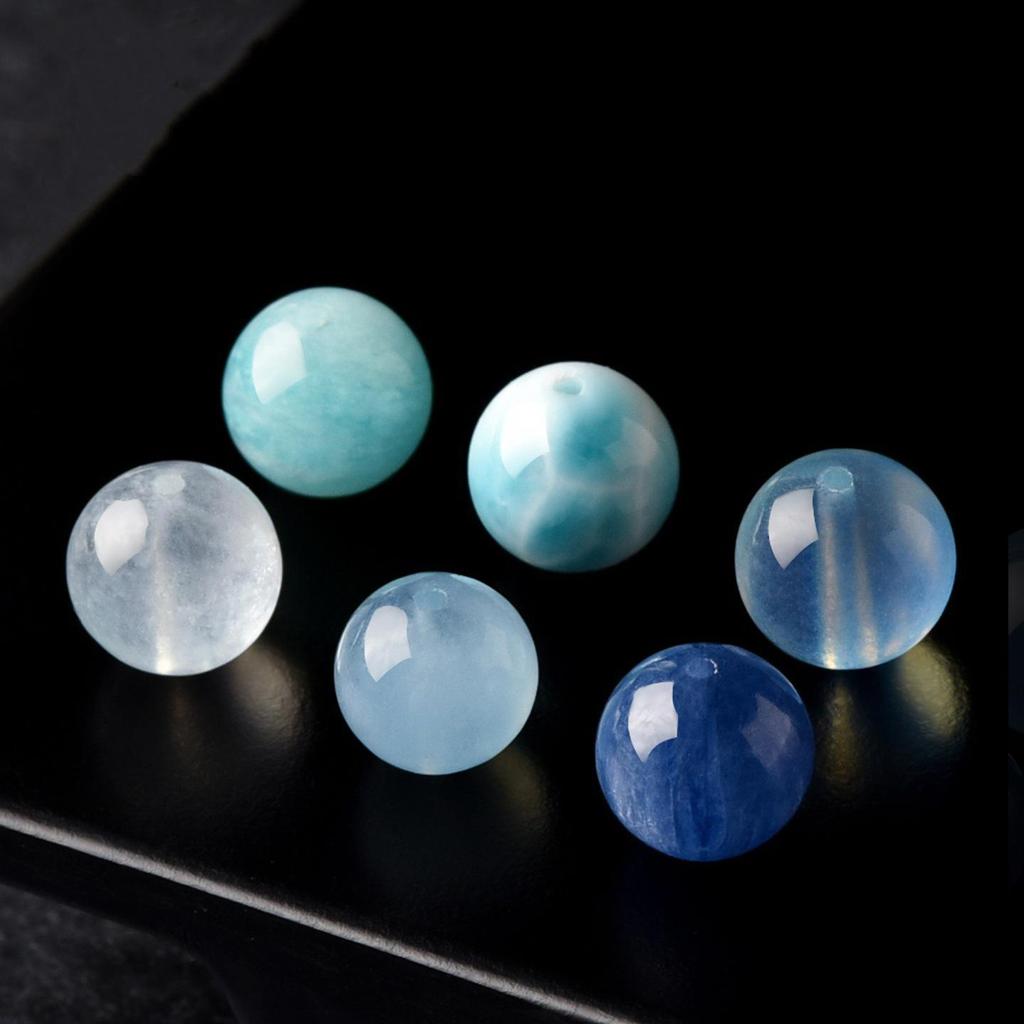 Аквамарин, Кианит, Ларимар, Лазурит и Амазонит Натуральные Кристальные Бусины для Украшений Ручной Работы.