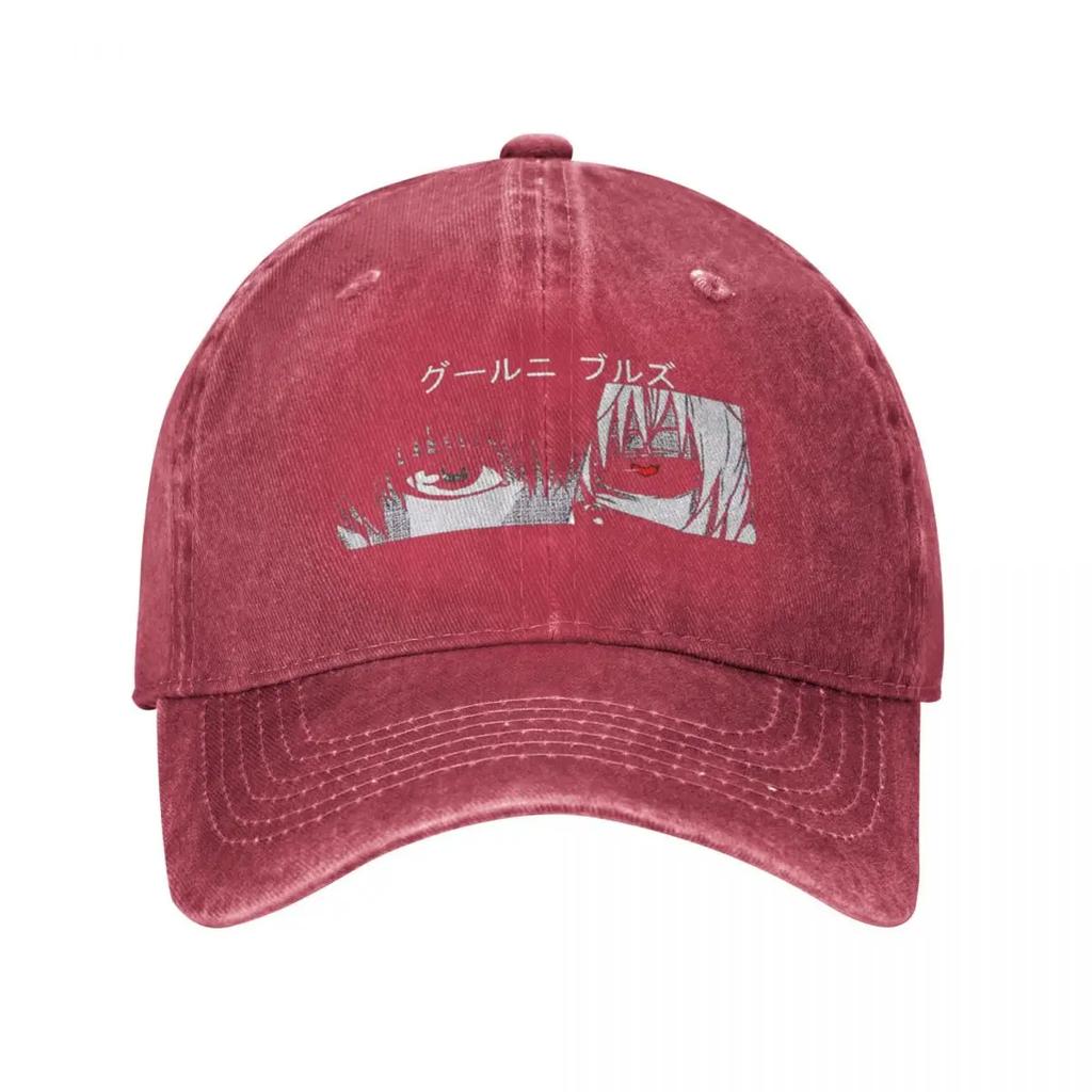Kaneki Ken Baseball Cap Vintage Distressed Denim Tokyo Ghoul Blood Headwear Unisex Style Outdoor Running Golf Adjustable Cap Hat
