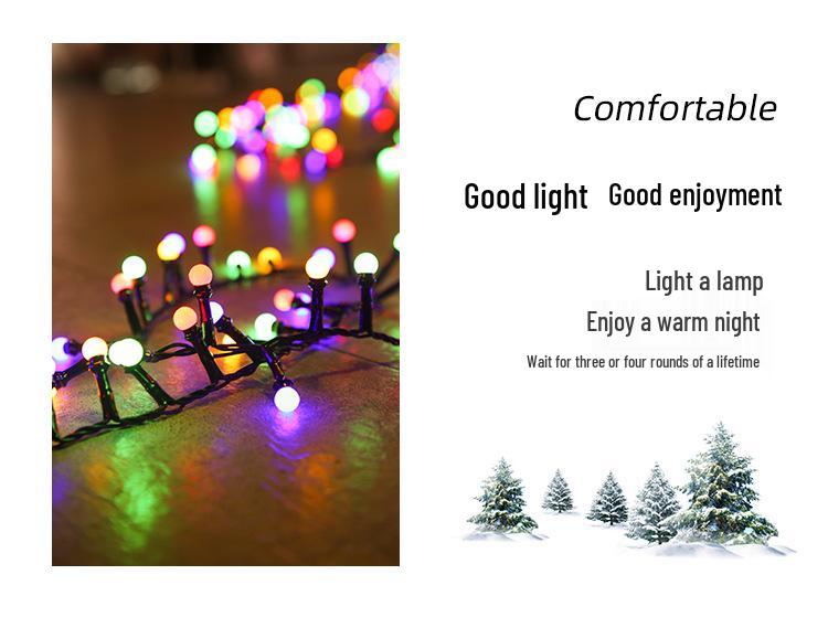 Chibi Maruko-chan Solar-Powered Outdoor String Lights: White and Colored Ball Decorative Lights, Waterproof for Camping and New Year Festivities.