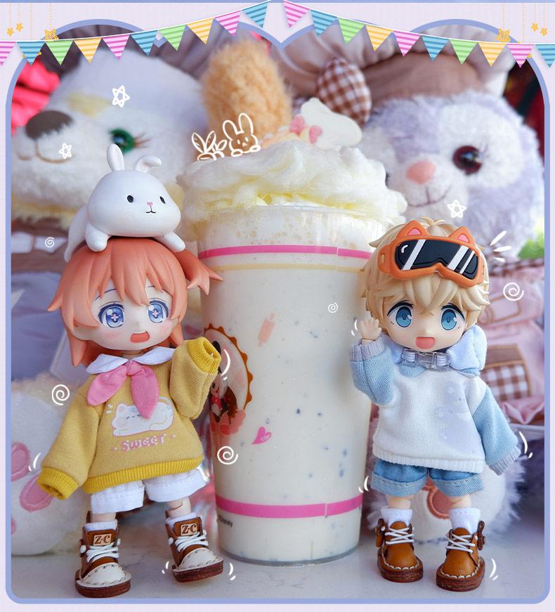 OB11 Clothes Cat Sweatshirt Hoodie Casual Jacket for Obitsu11, Molly, GSC Body, DDF, YMY, 1/12bjd Doll Accessories Toy Coat