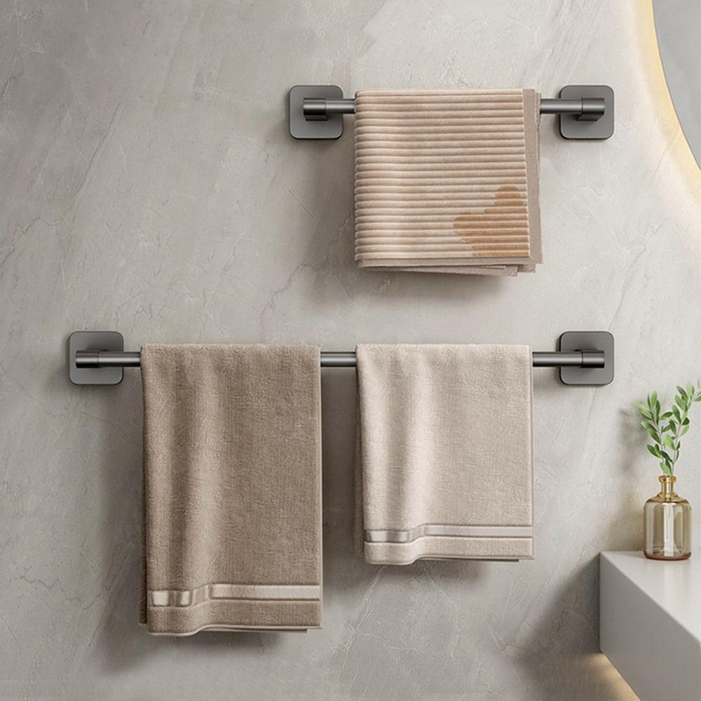 Self-adhesive Towel Holder Aluminum Alloy Bathroom Shelves New Towel Bar Household