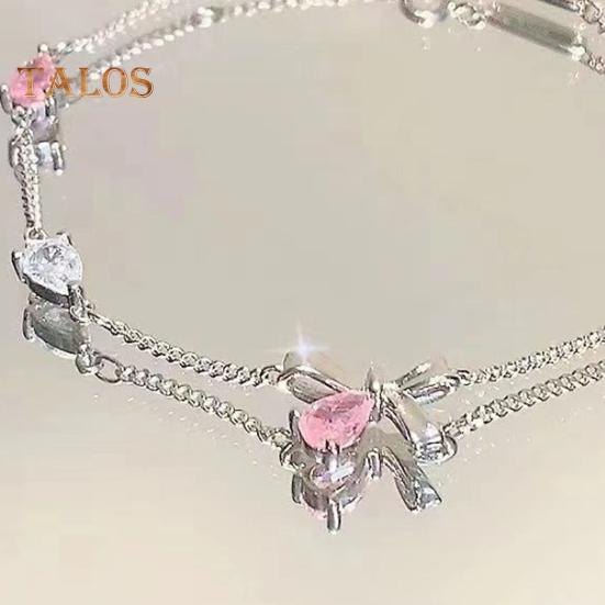 Женский браслет с блестящими кубическими цирконами в форме цветка, регулируемая длина, милый браслет, универсальный модный аксессуар