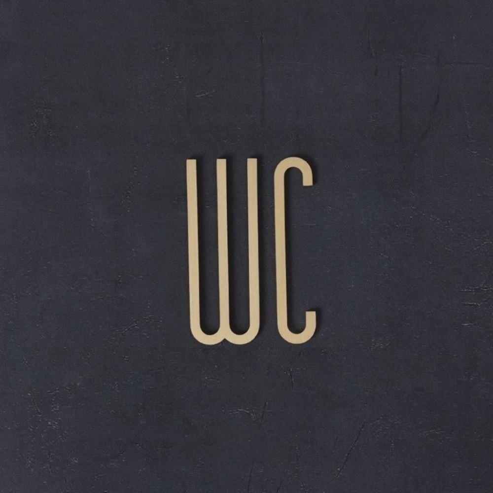 Toilet Door Sign for Hotel,Office,Home Brass Bathroom Signage WC Plaque Restroom Sign Toilet Symbol